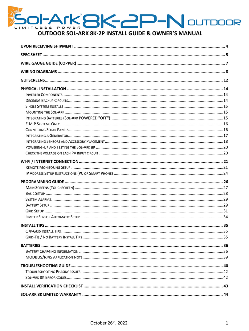 Solark 8K-2P-N Install Guide & Owner’s Manual