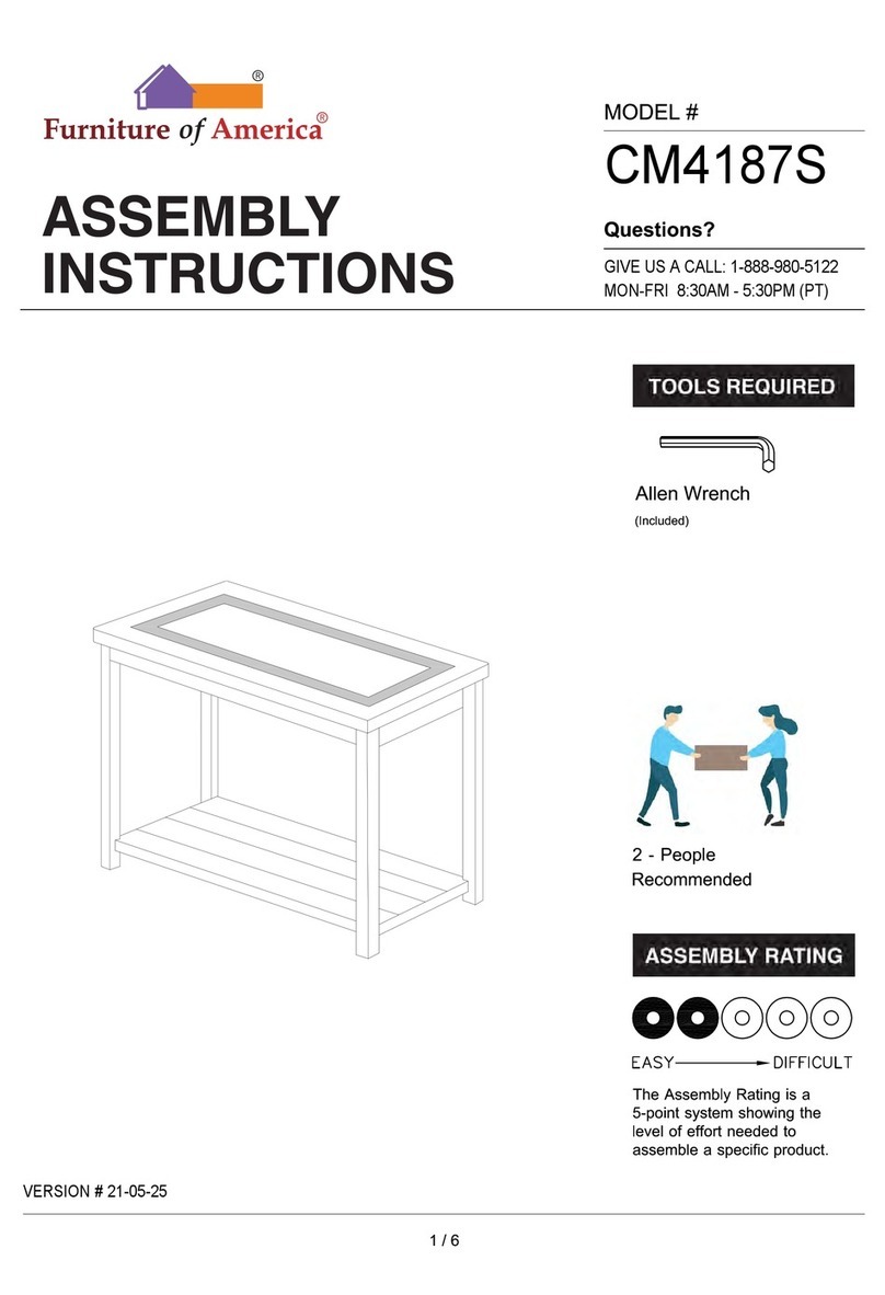 Furniture of America Rosetta CM4187S Assembly instructions