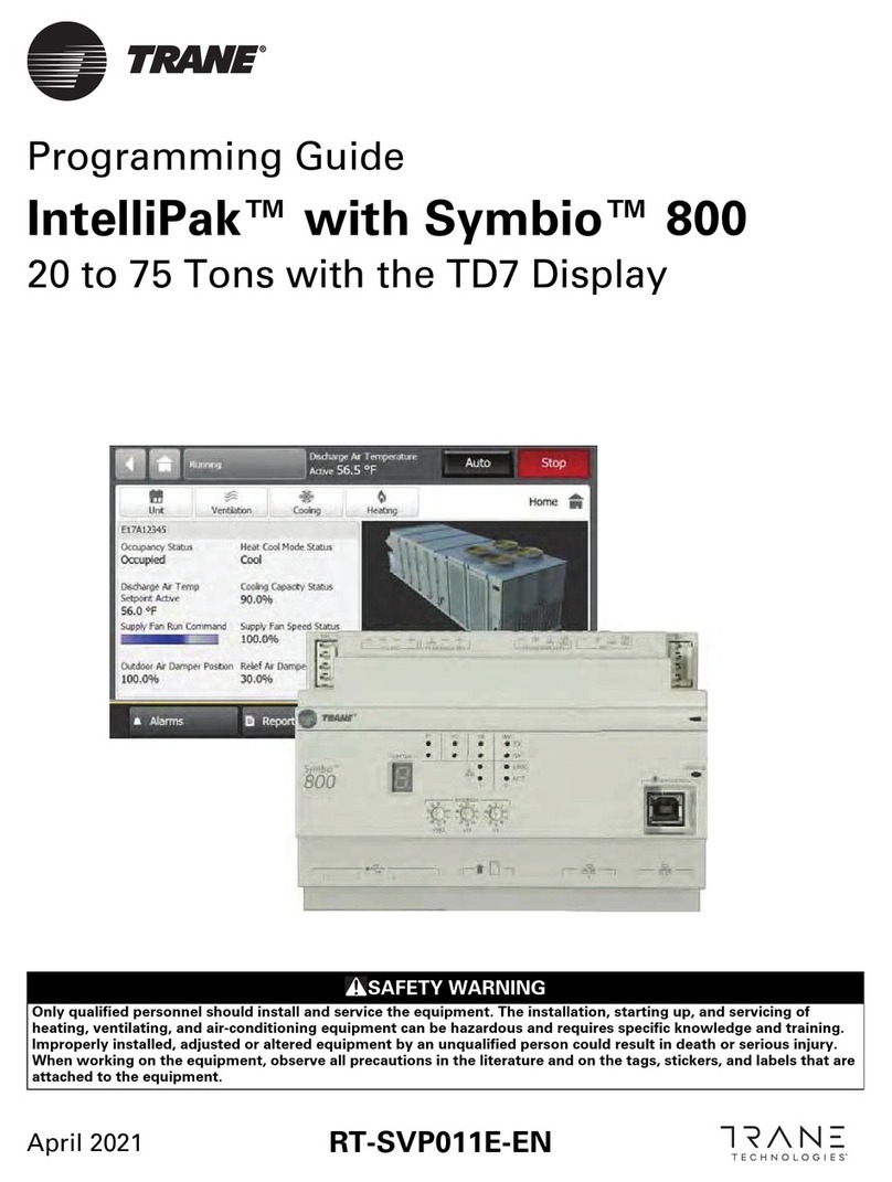 Trane IntelliPak with Symbio 800 Operating instructions
