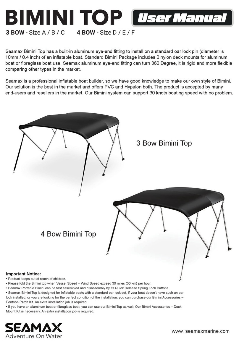Seamax Bimini Top 3 Bow User manual