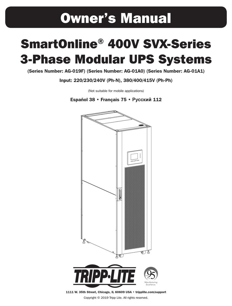 Tripp Lite SmartOnline SVX Series User manual Tripp Lite SmartOnline SVX Series User manual
