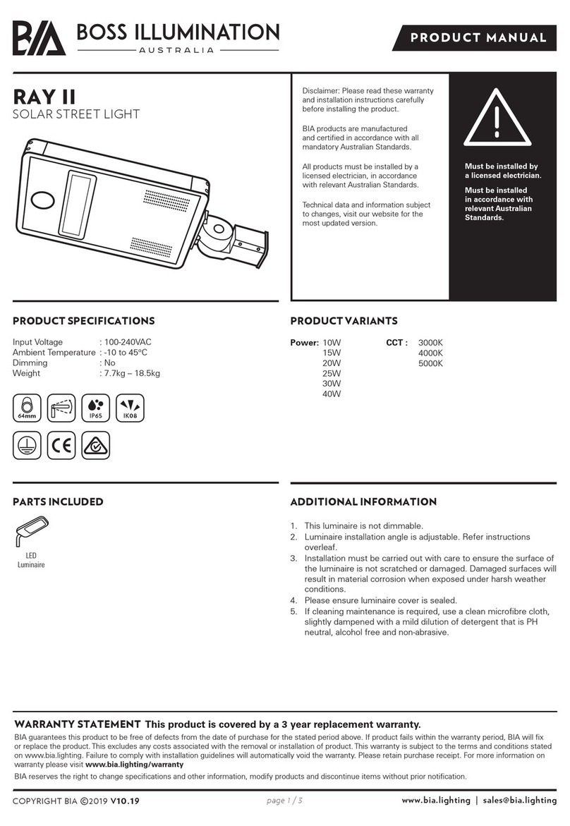 BOSS ILLUMINATION RAY II product manual BOSS ILLUMINATION RAY II product manual