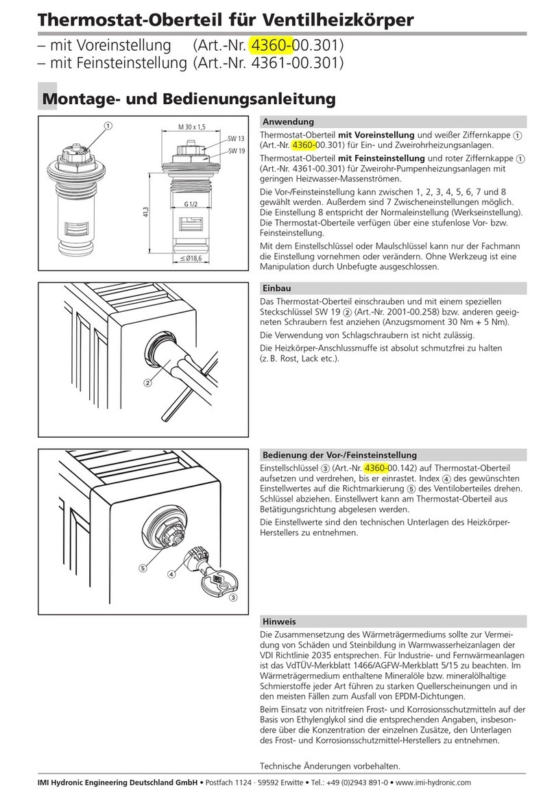IMI Hydronic 4360-00.301 Installation and operating instructions IMI Hydronic 4360-00.301 Installation and operating instructions