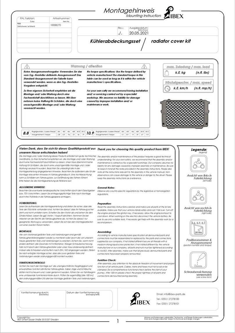 IBEX 10008270 User manual