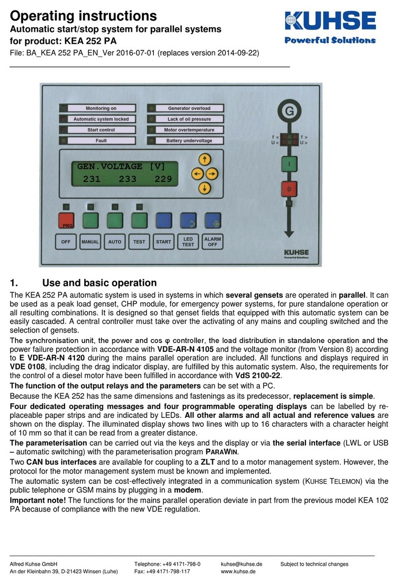 Kuhse KEA 252 PA operating instructions