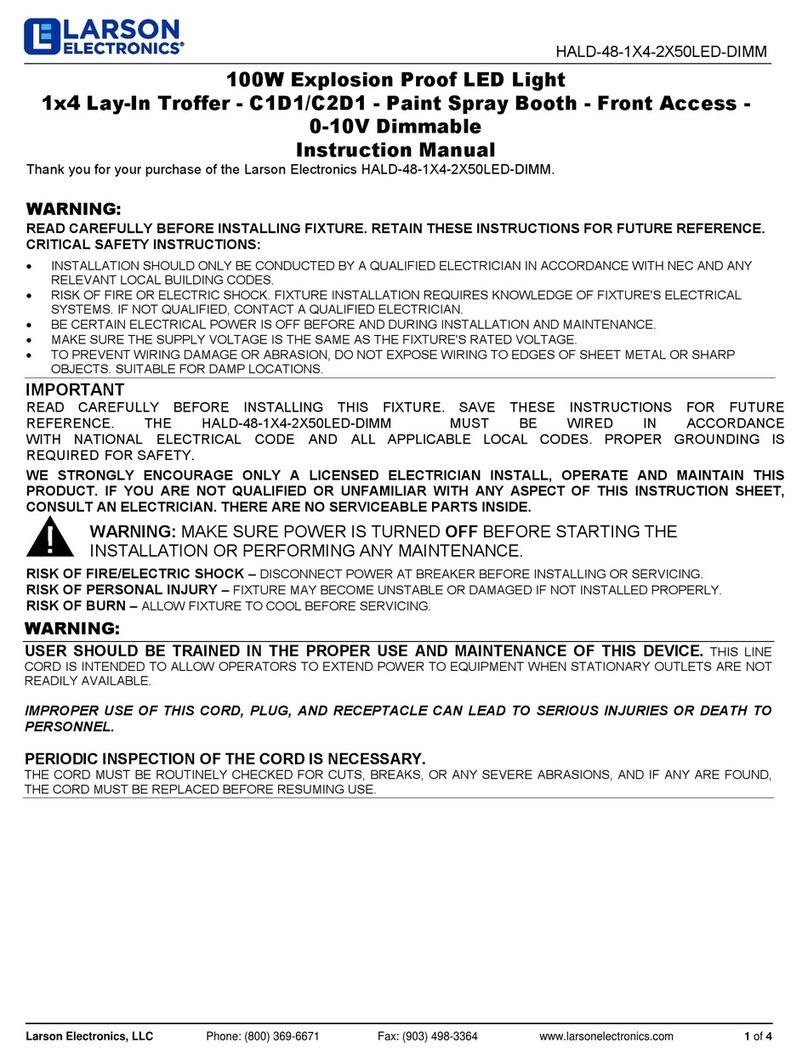 Larson Electronics HALD-48-1X4-2X50LED-DIMM instruction manual