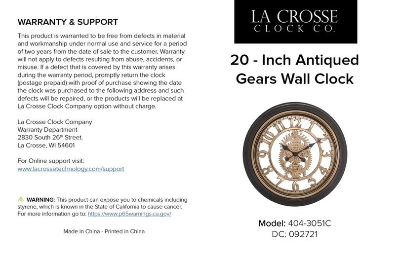 LA CROSSE CLOCK 404-3051C User manual