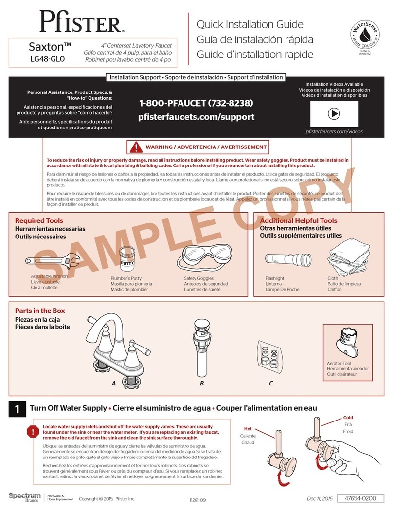 Spectrum Brands Pfister Saxton LG48-GL0 User manual