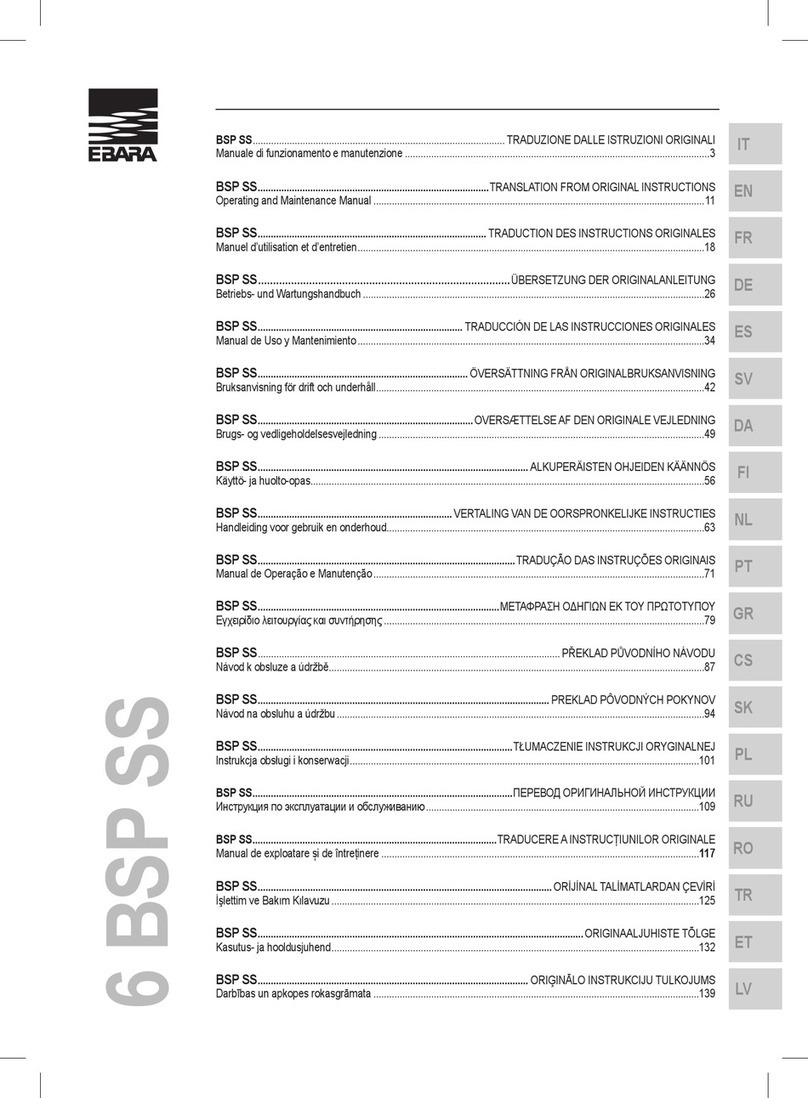 EBARA BSP SS Operating and maintenance manual
