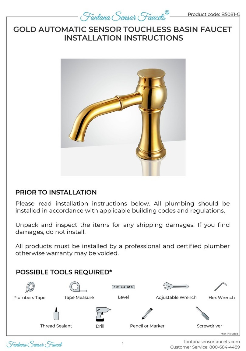 FONTANA SENSOR FAUCETS B5081-G installation instructions