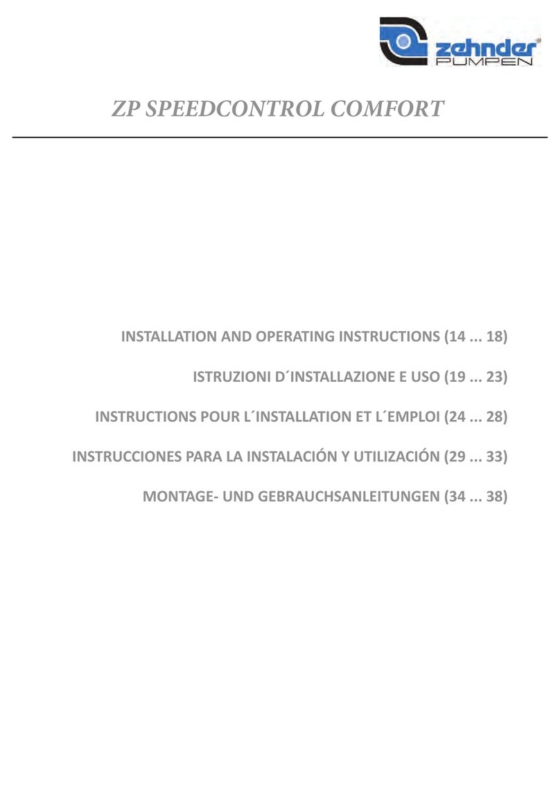 Zehnder Rittling ZP SPEEDCONTROL COMFORT Installation and operating instructions