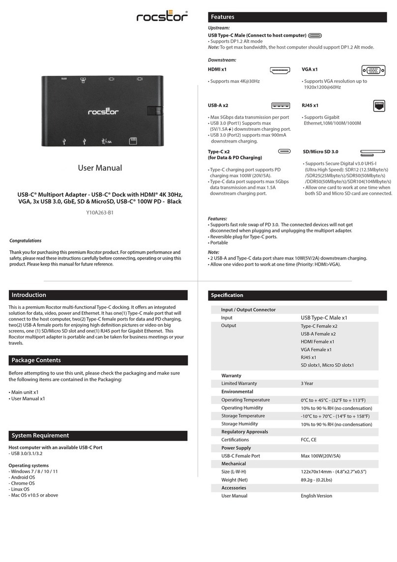 Rocstor Y10A263-B1 User manual