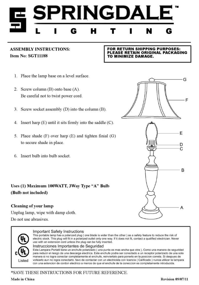 Springdale Lighting SGT11188 Assembly instructions