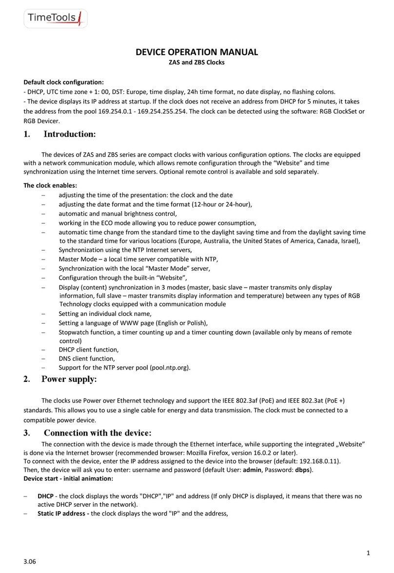 TimeTools ZAS Operation manual