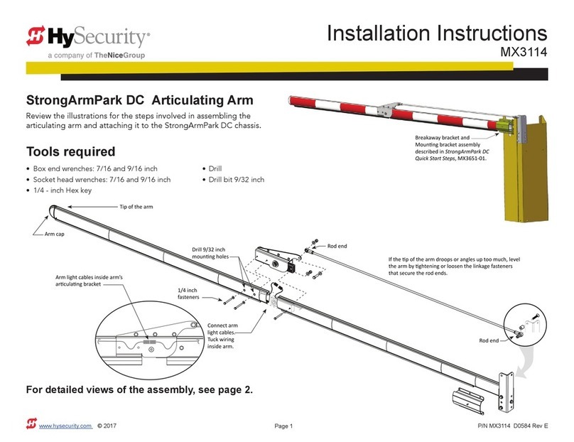 Nice HySecurity StrongArmPark DC Series User manual