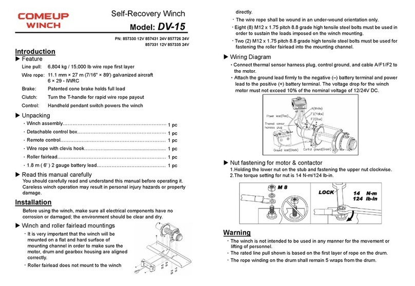 Come.up Winch DV-15 quick start guide