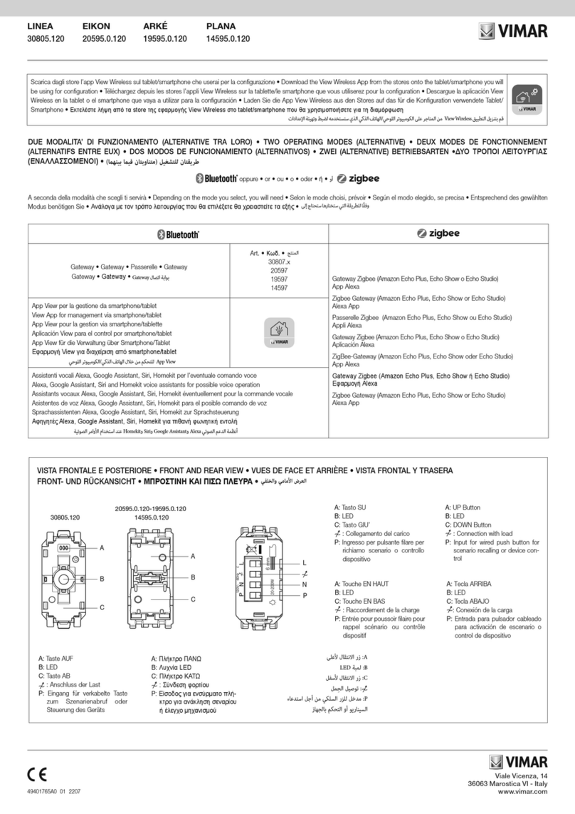 Vimar LINEA 30805.120 User manual