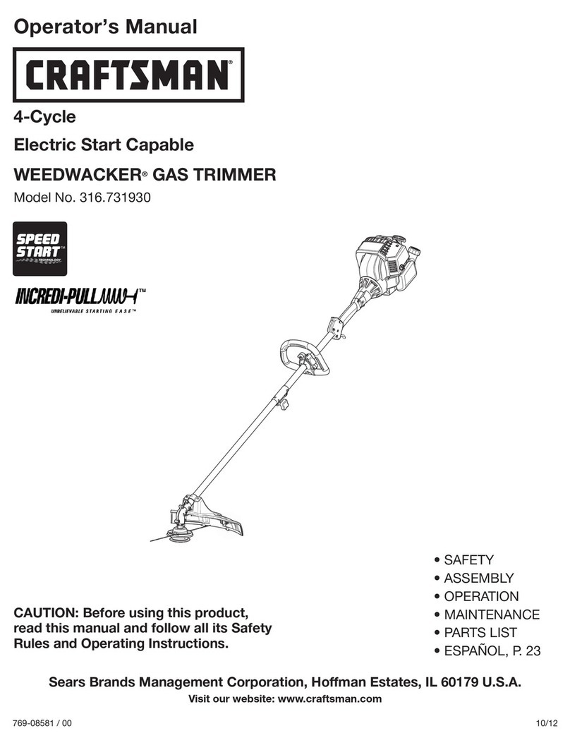 Craftsman WEEDWACKER INCREDI-PULL 316.731930 Operator's manual Craftsman WEEDWACKER INCREDI-PULL 316.731930 Operator's manual