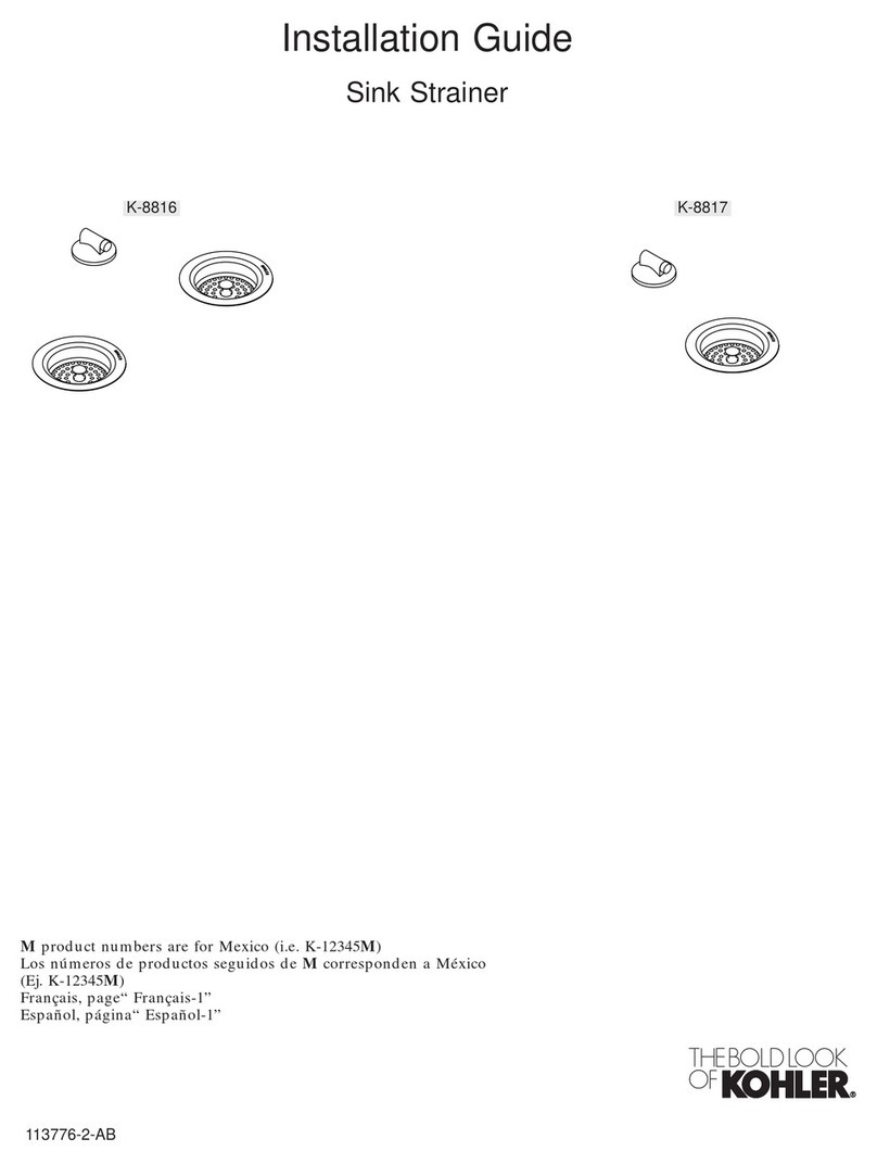 Kohler K-8816 User manual Kohler K-8816 User manual