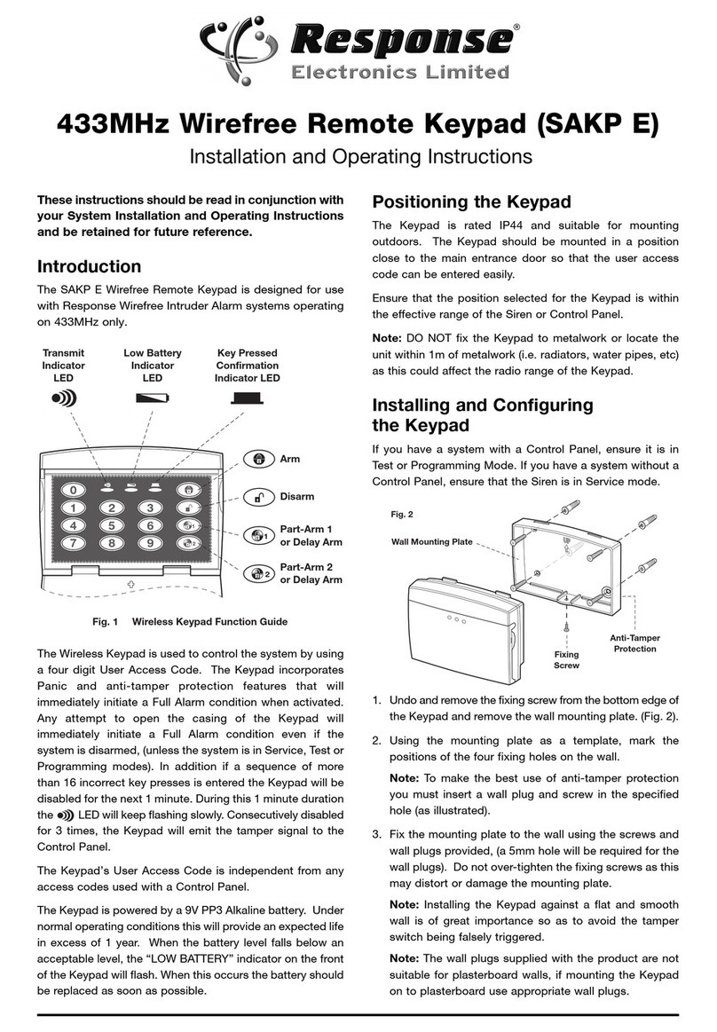 Response Electronics SAKP E Installation and operating instructions Response Electronics SAKP E Installation and operating instructions