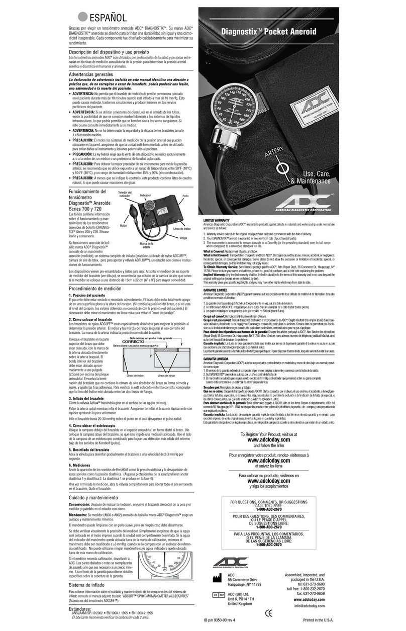 ADC Diagnostix 700 Series Maintenance manual