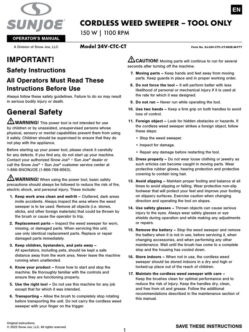 SNOWJOE SUNJOE 24V-CTC-CT User manual