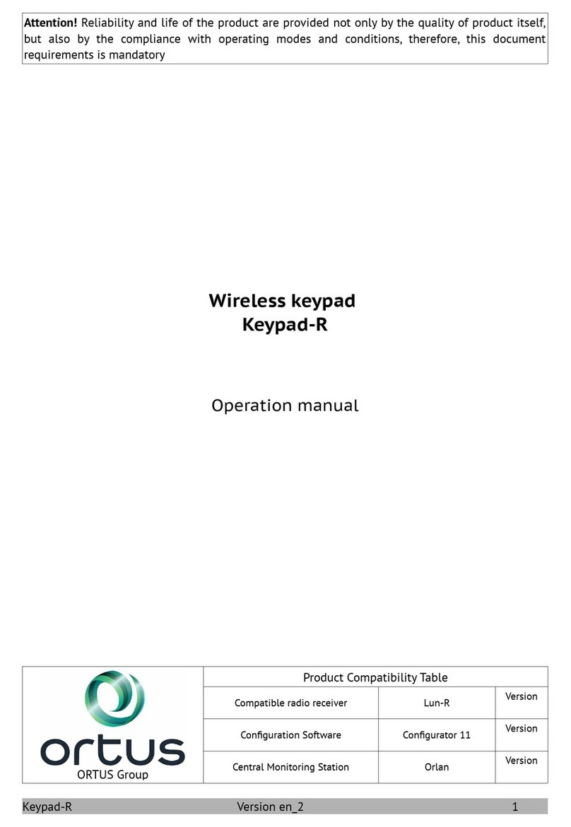 Ortus Keypad-R Operation manual