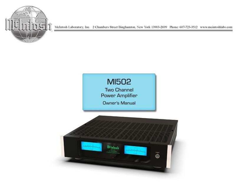 McIntosh MI502 User manual McIntosh MI502 User manual