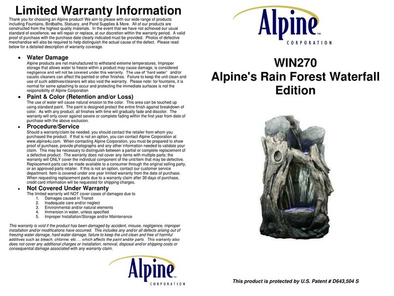 Alpine Rain Forest Waterfall WIN270 quick start guide