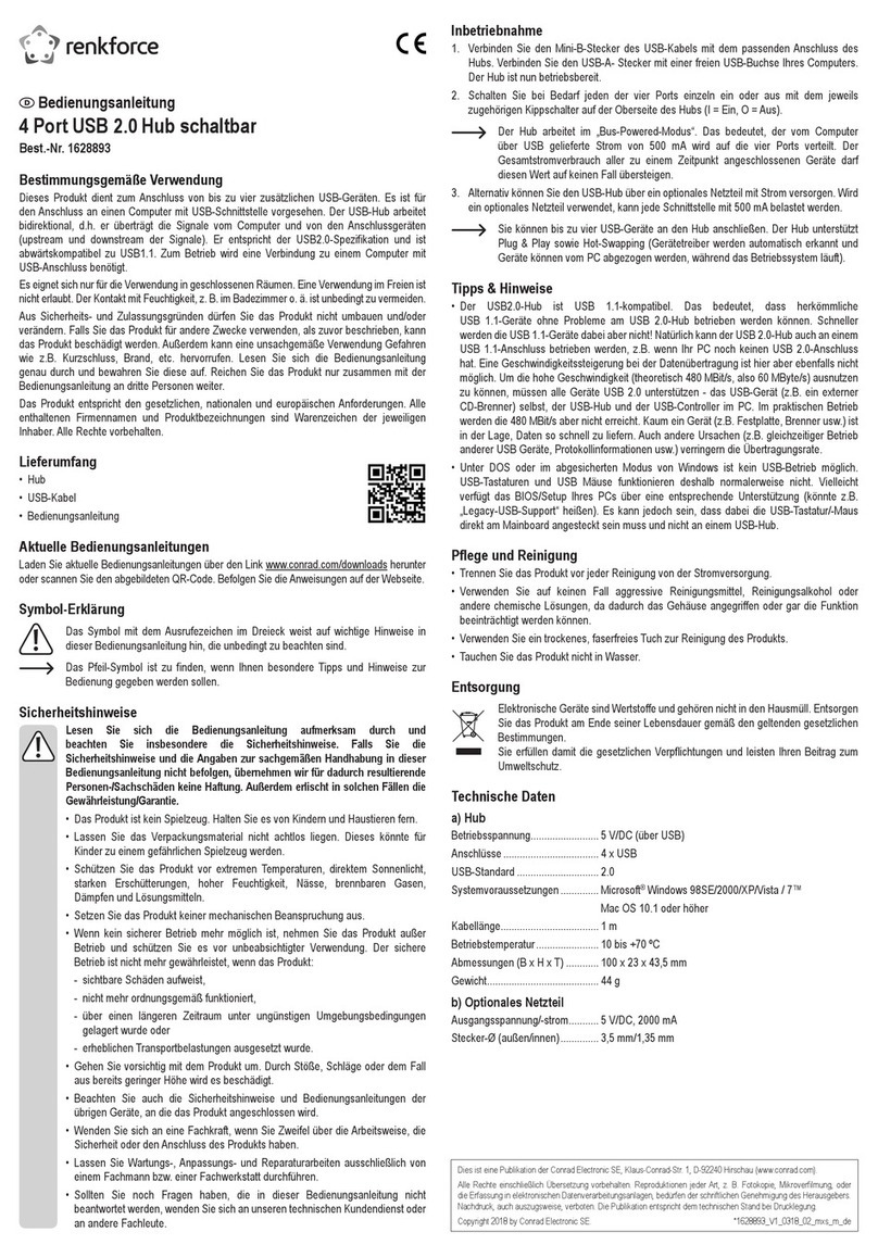 Renkforce 1628893 operating instructions Renkforce 1628893 operating instructions