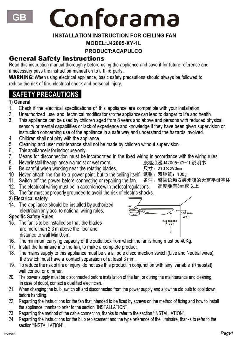CONFORAMA ACAPULCO Installation instruction