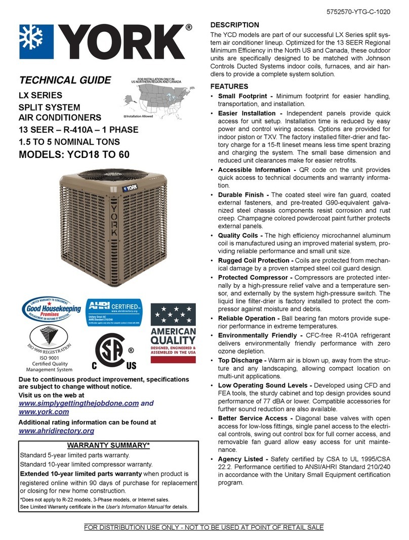 York LX series Quick start guide