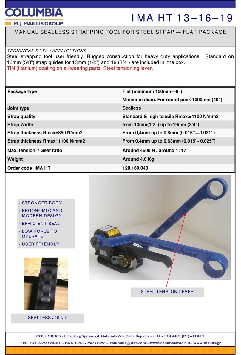 M.J. MALLIS GROUP COLUMBIA IMA HT 13-16-19 User manual