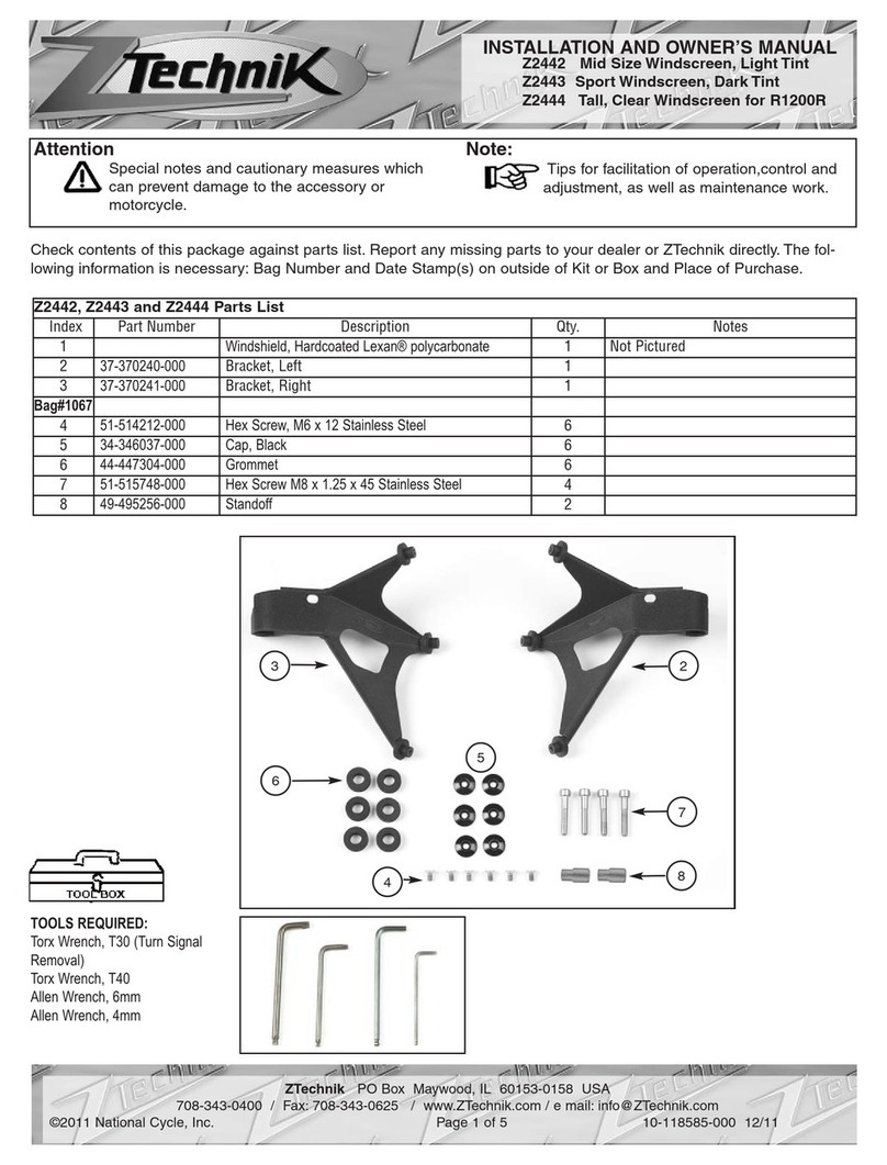ZTechnik Z2442 Installation instructions