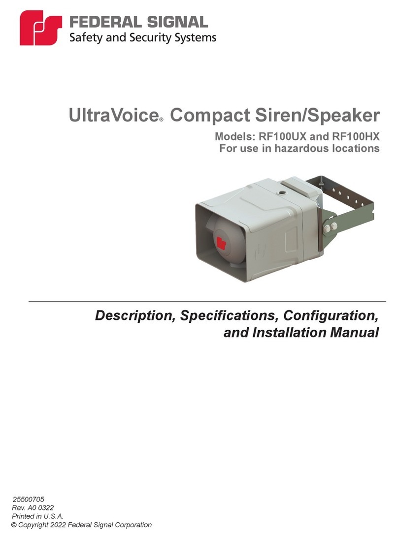 Federal Signal Corporation UltraVoice RF100UX User manual