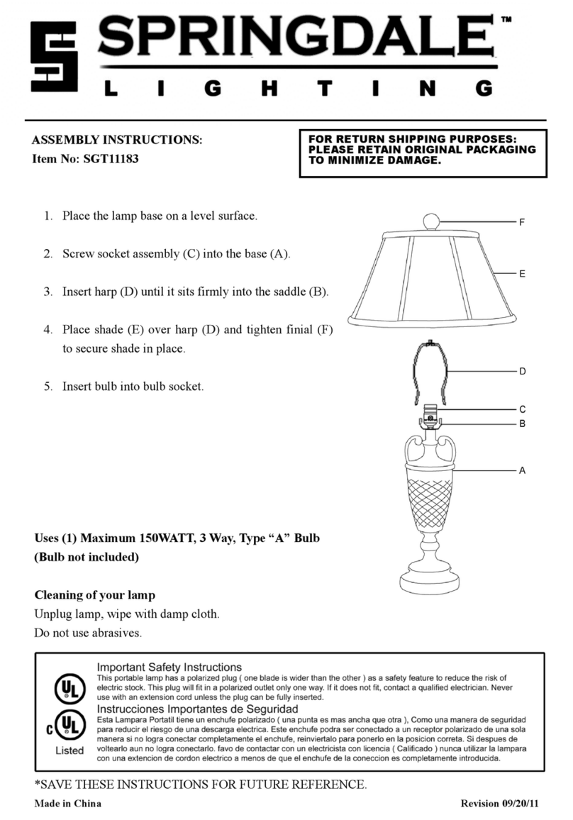 Springdale Lighting SGT11183 Assembly instructions