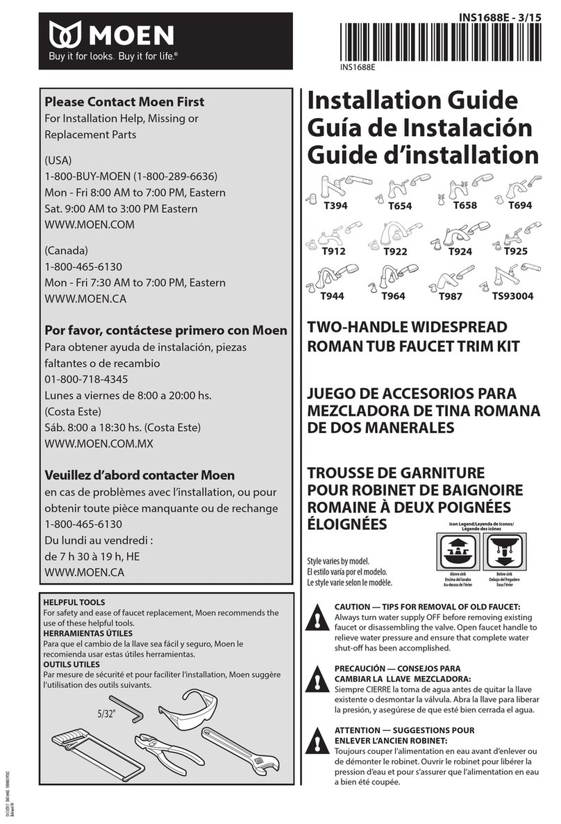 Moen T654 installation guide Moen T654 installation guide