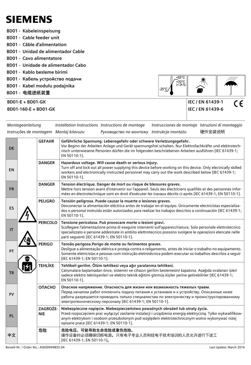 Siemens BD01-GK installation instructions