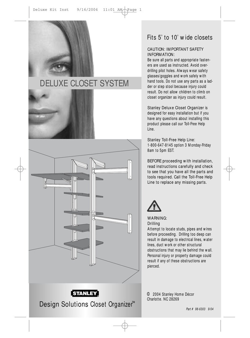 Stanley DELUXE CLOSET SYSTEM Assembly instructions Stanley DELUXE CLOSET SYSTEM Assembly instructions