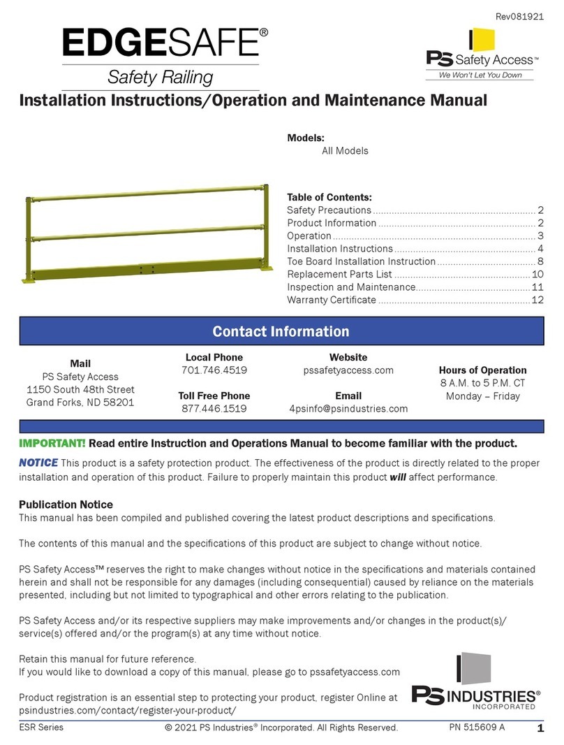 PS Industries PS Safety Access EdgeSafe Series Installation Instructions, Operation and Maintenance Manual PS Industries PS Safety Access EdgeSafe Series Installation Instructions, Operation and Maintenance Manual