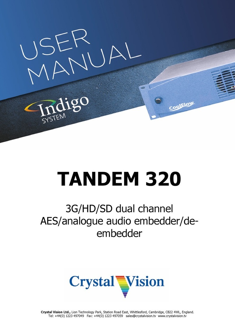 Crystal Vision Indigo TANDEM 320 User manual