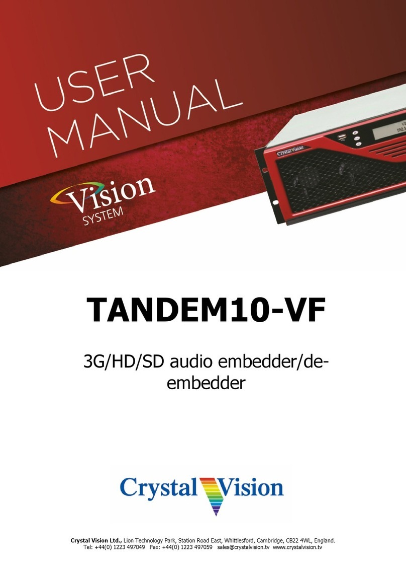 Crystal Vision Vision System TANDEM10-VF user manual