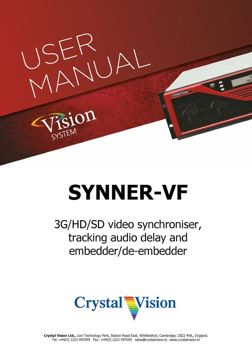 Crystal Vision Vision System SYNNER-VF user manual