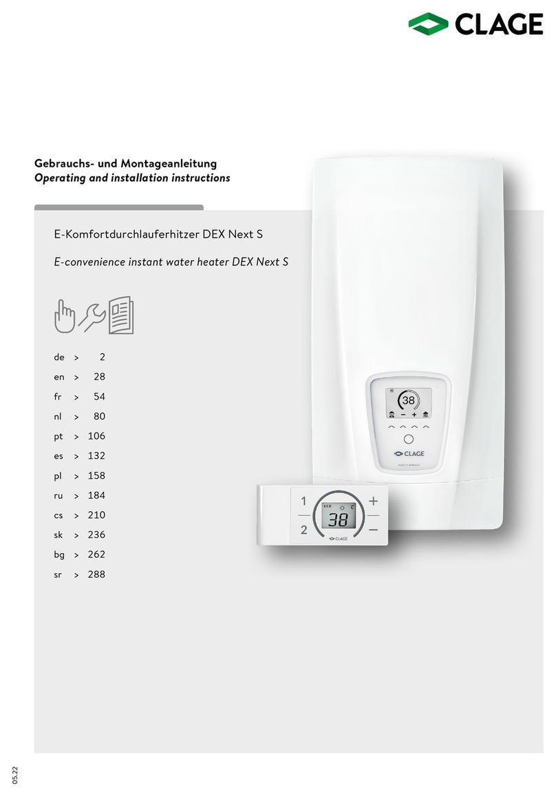 clage DEX Next S Operating and installation instructions
