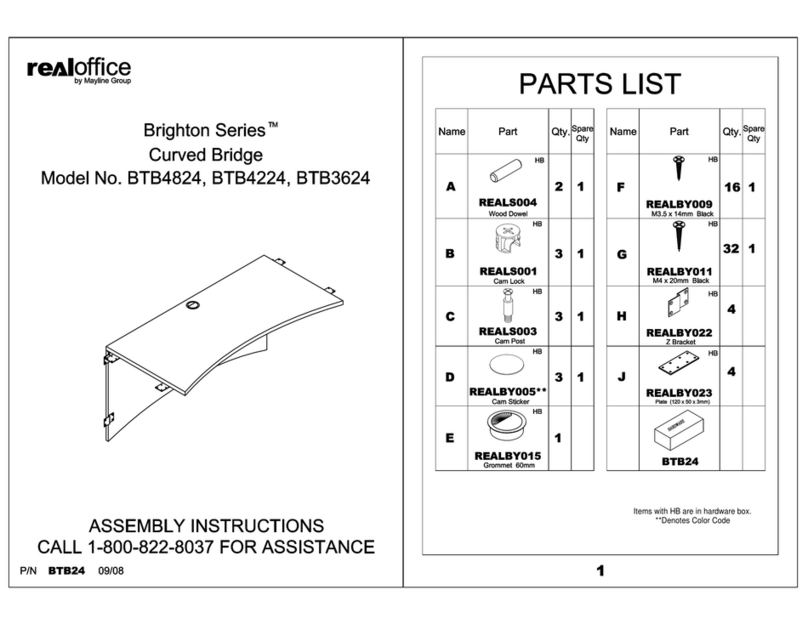 Mayline realoffice Brighton BTB4824 User manual Mayline realoffice Brighton BTB4824 User manual