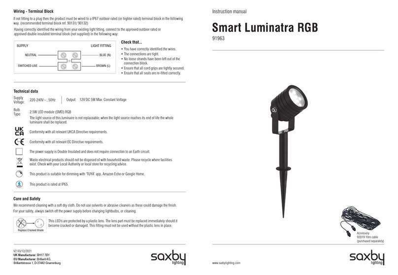 Saxby Lighting 91963 instruction manual