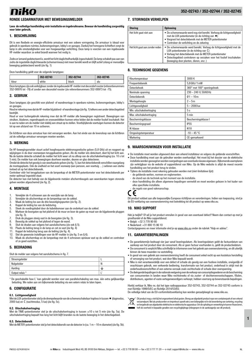Niko 352-02743 quick start guide Niko 352-02743 quick start guide