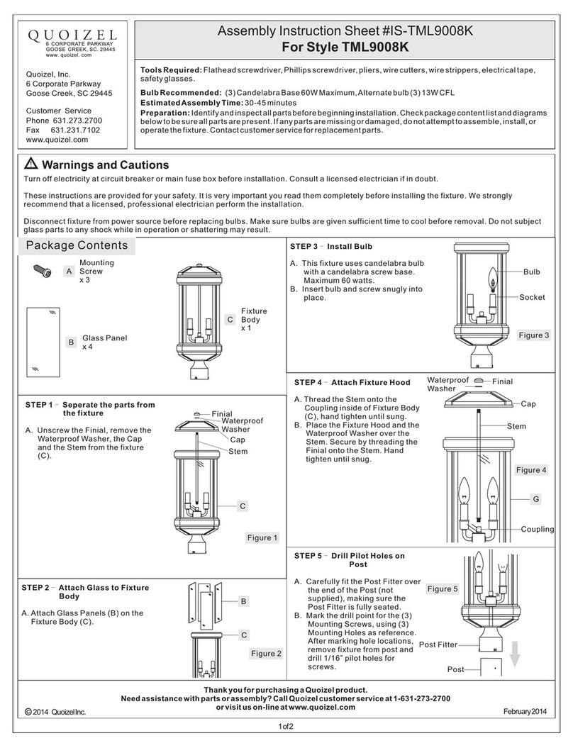 Quoizel TML9008K Mounting instructions