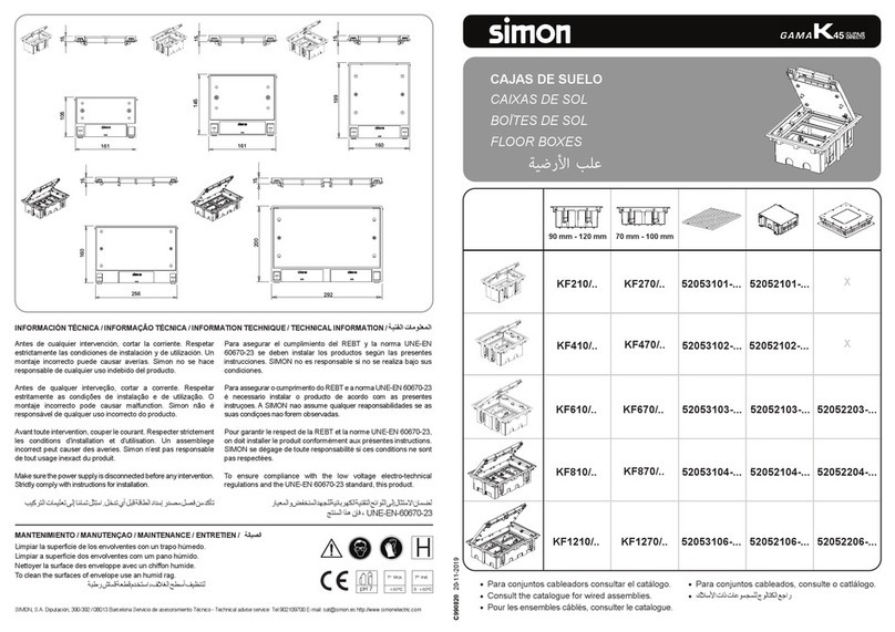 Simon K45 KF210 Series User manual