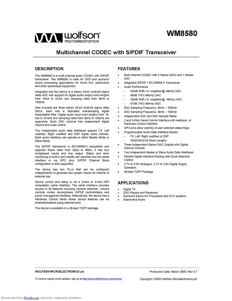 Wolfson WM8580 instruction manual